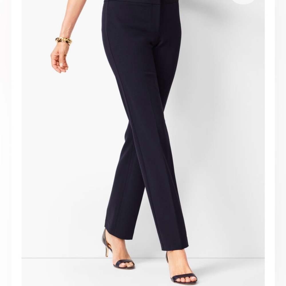 Talbots LUXE PONTE STRAIGHT LEG PANTS Itilan Elegant Black Women's Pants